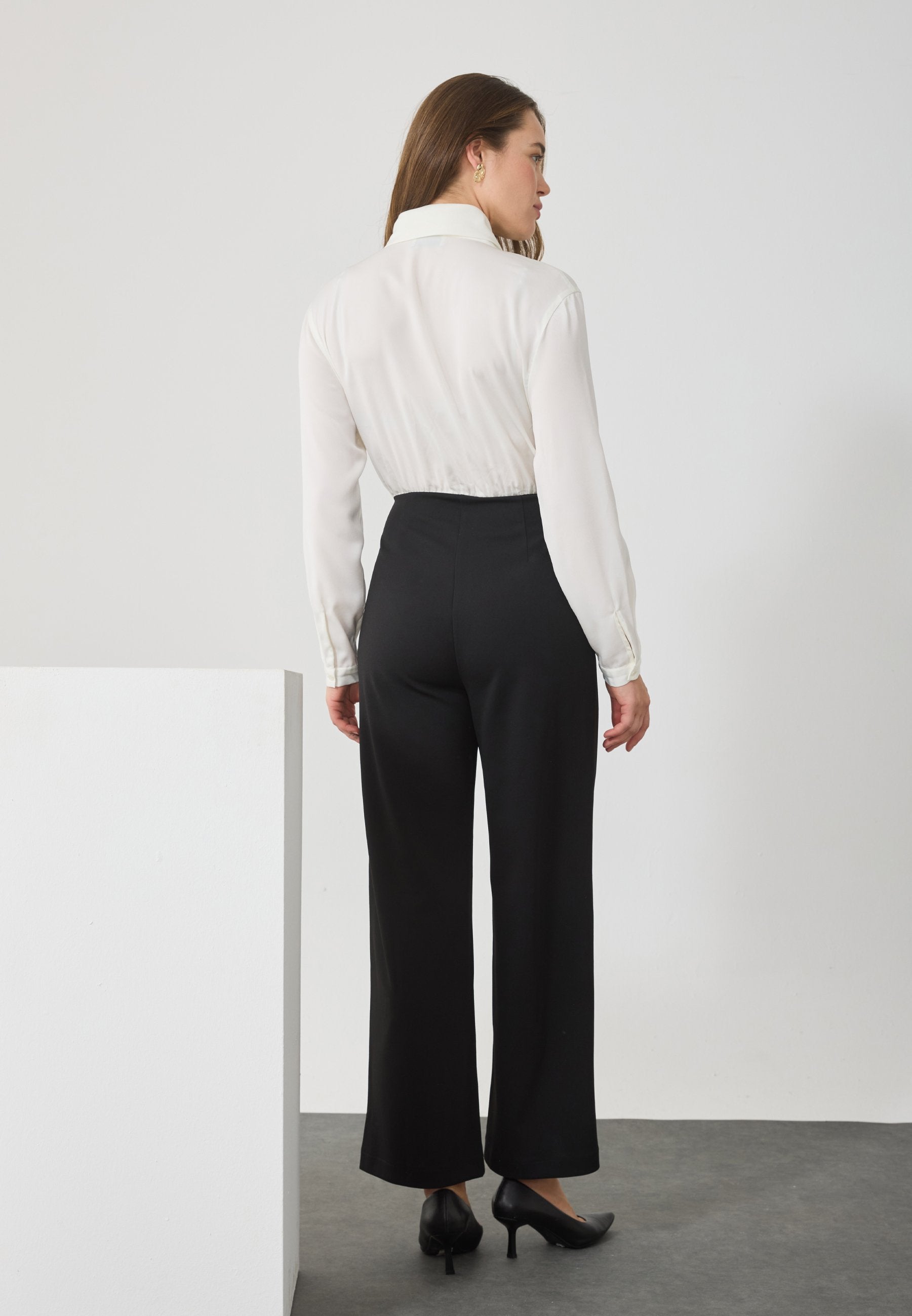 Anna Field Jumpsuit - Offwhite/black