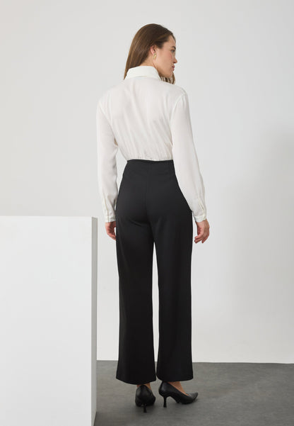 Anna Field Jumpsuit - Offwhite/black