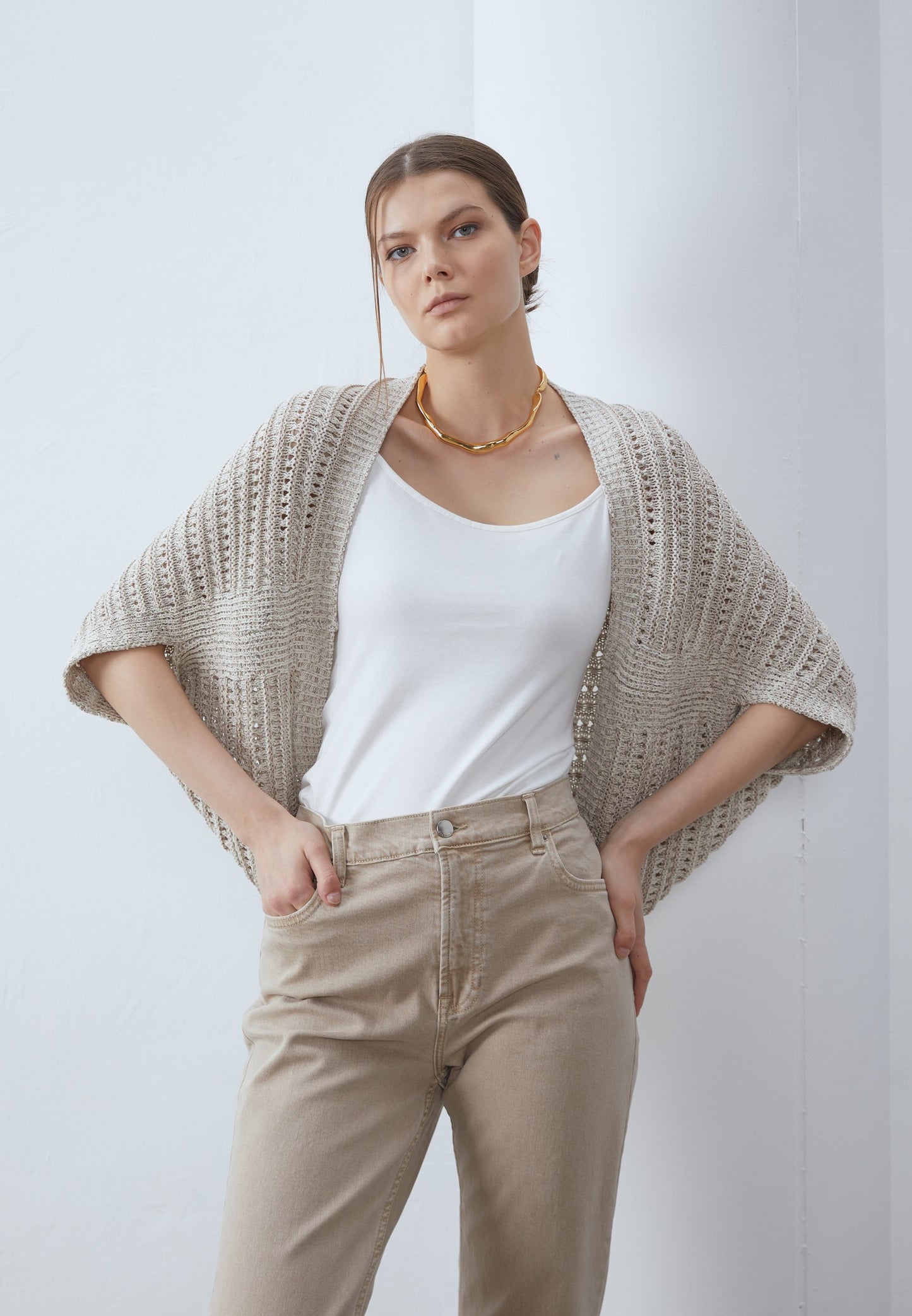 Anna Field Cardigan - Mottled Beige