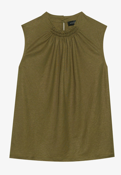 Anna Field Top - Dark Olive