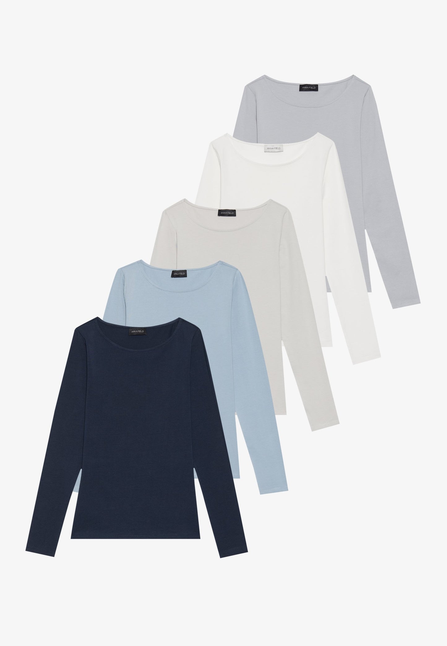 Anna Field 5 PACK - Long Sleeved Top - Dark Brown,light Brown,off-white
