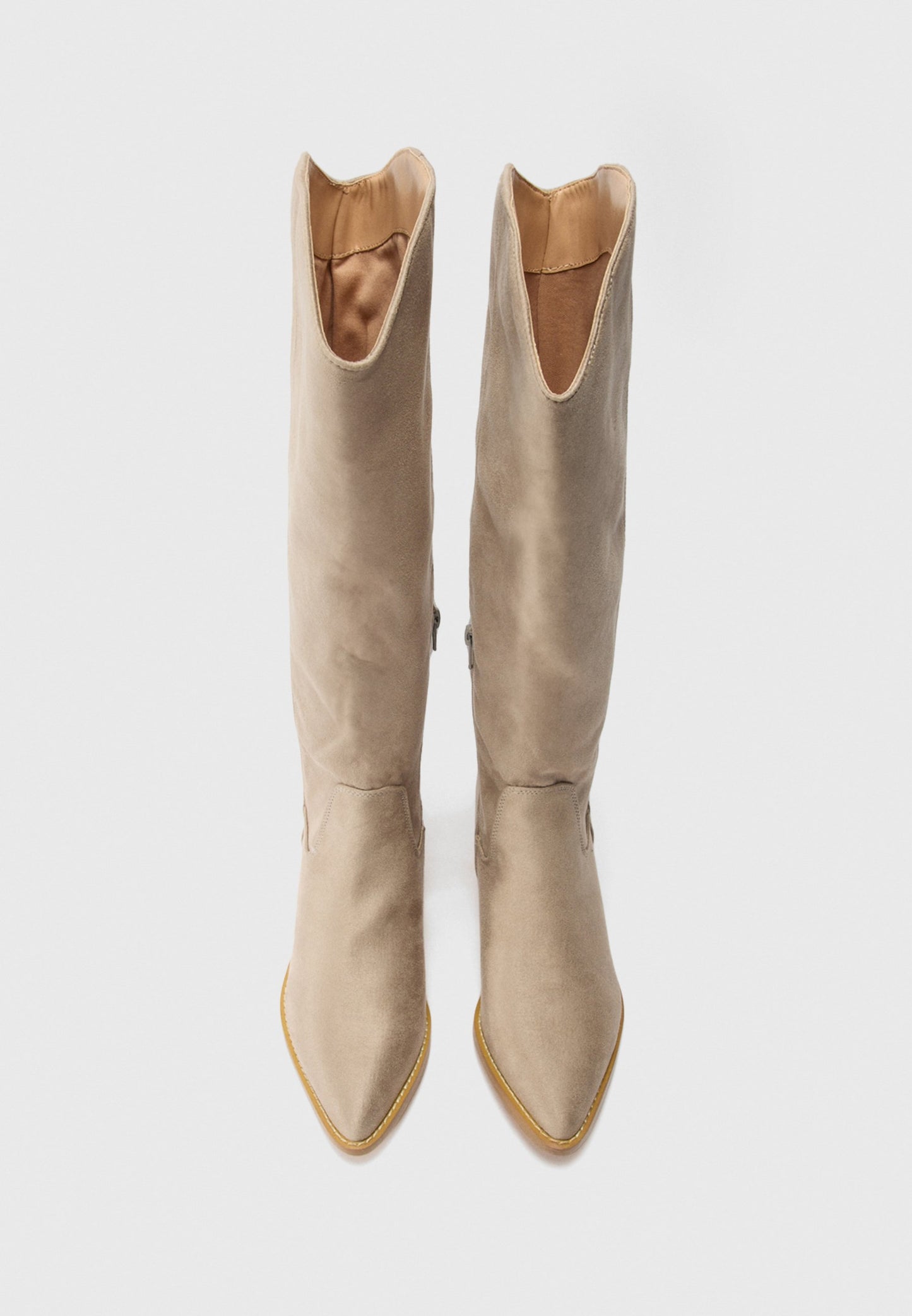  Cowboy/Biker Boots - Taupe