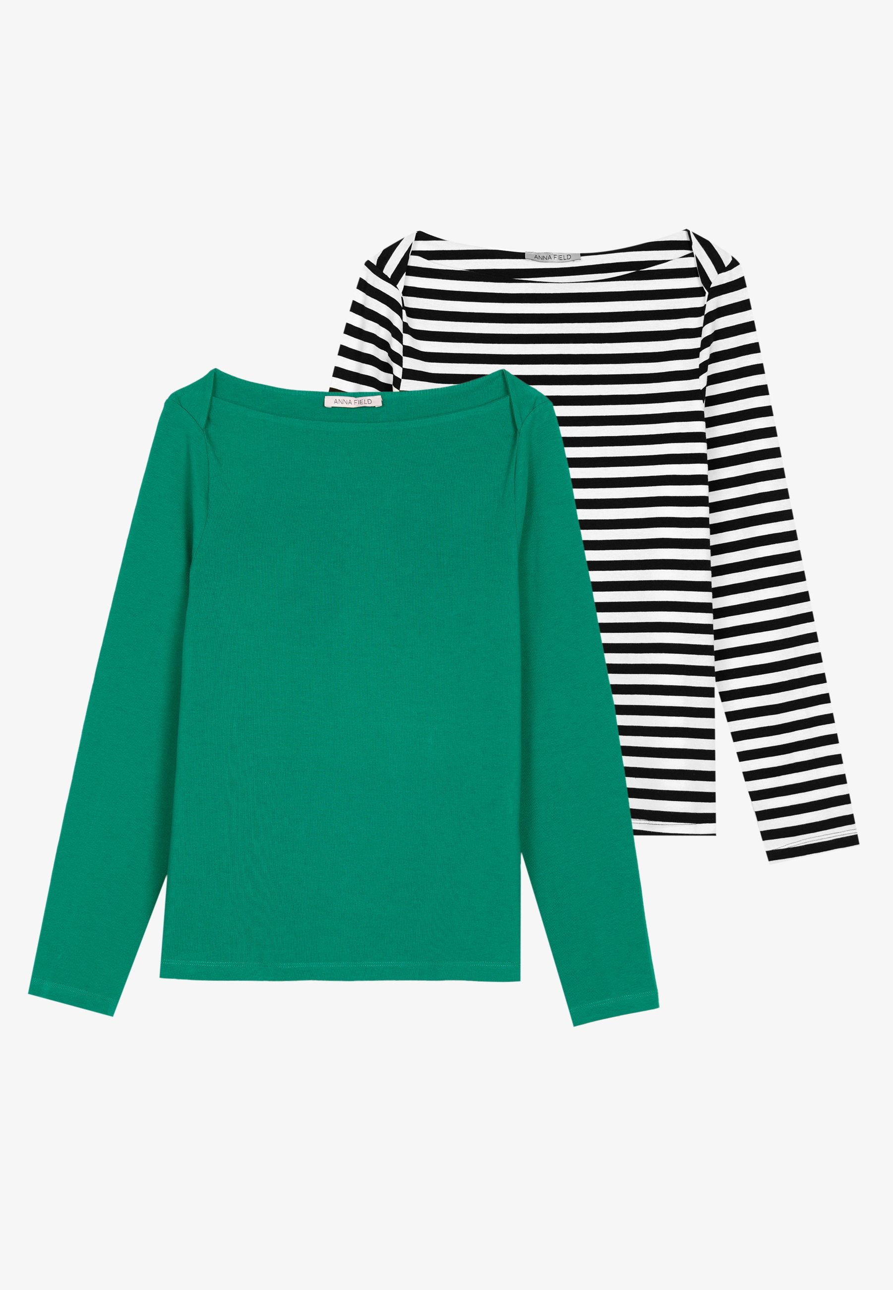 Anna Field 2 PACK - Long Sleeved Top - Dark Green / Multi-coloured