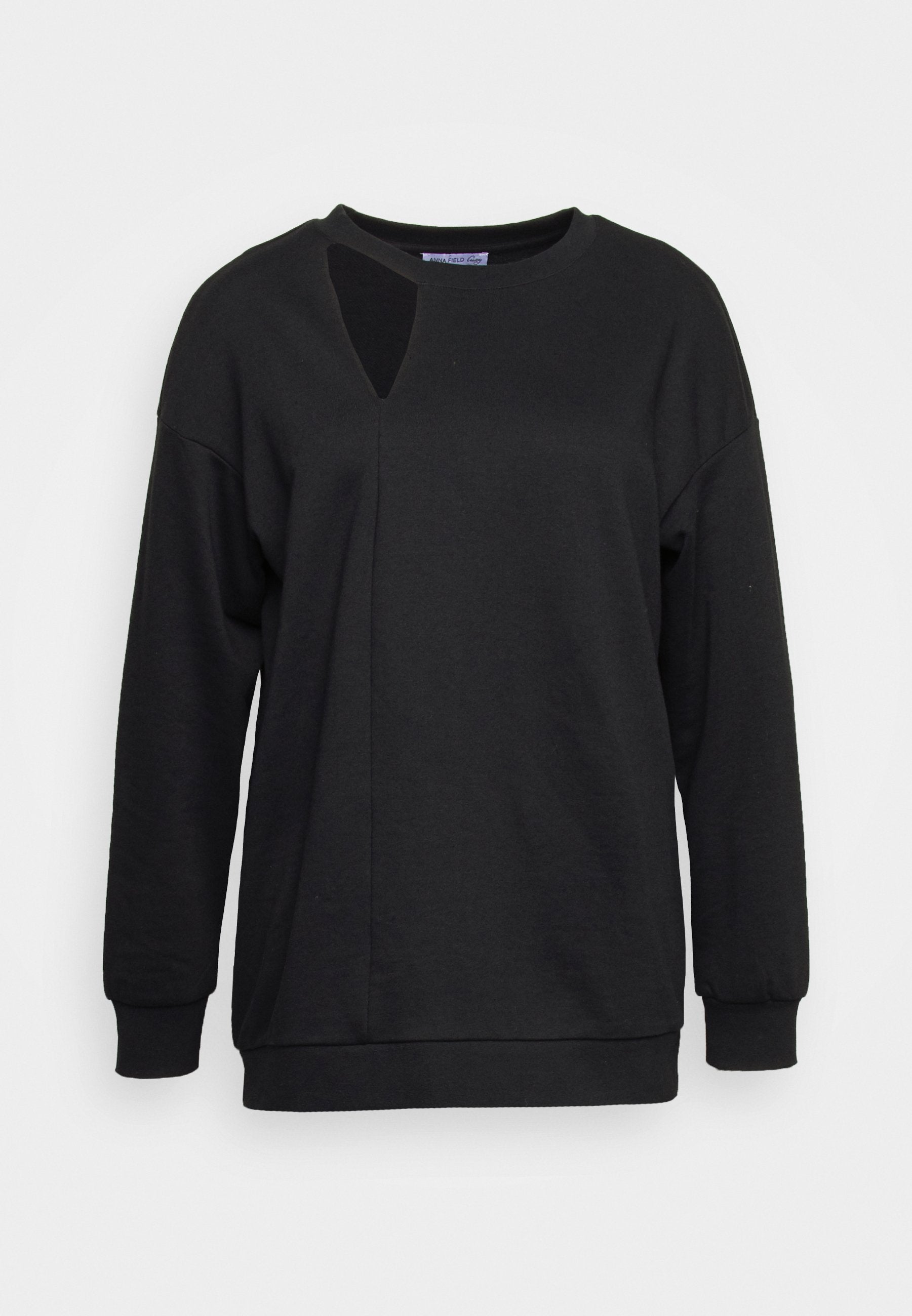  Cut Out Neck Fit - Sweatshirt -Black