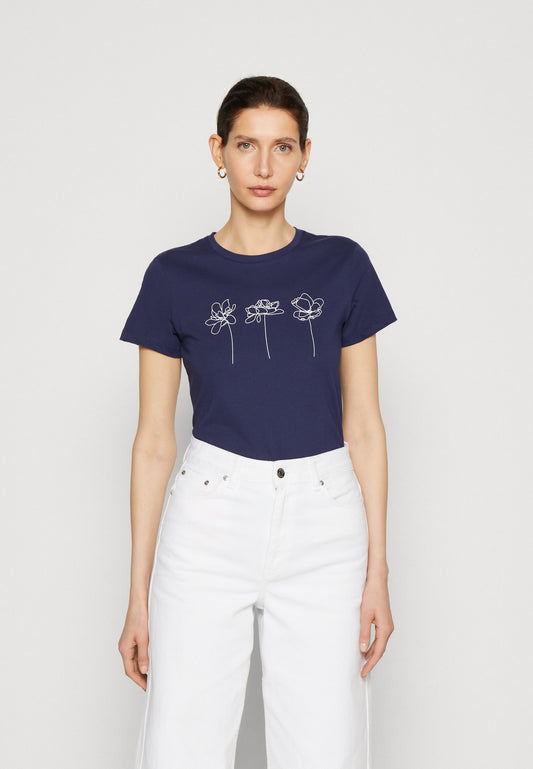 Anna Field Print T-Shirt - Dark Blue