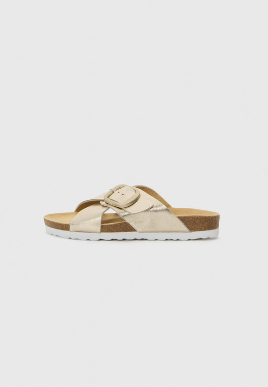  LEATHER - Mules - Gold-coloured