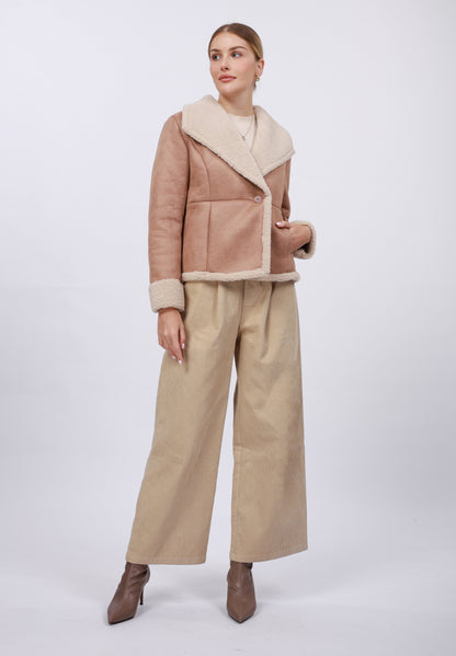 Anna Field FLEECE BLAZER - Winter Jacket - Khaki/stone