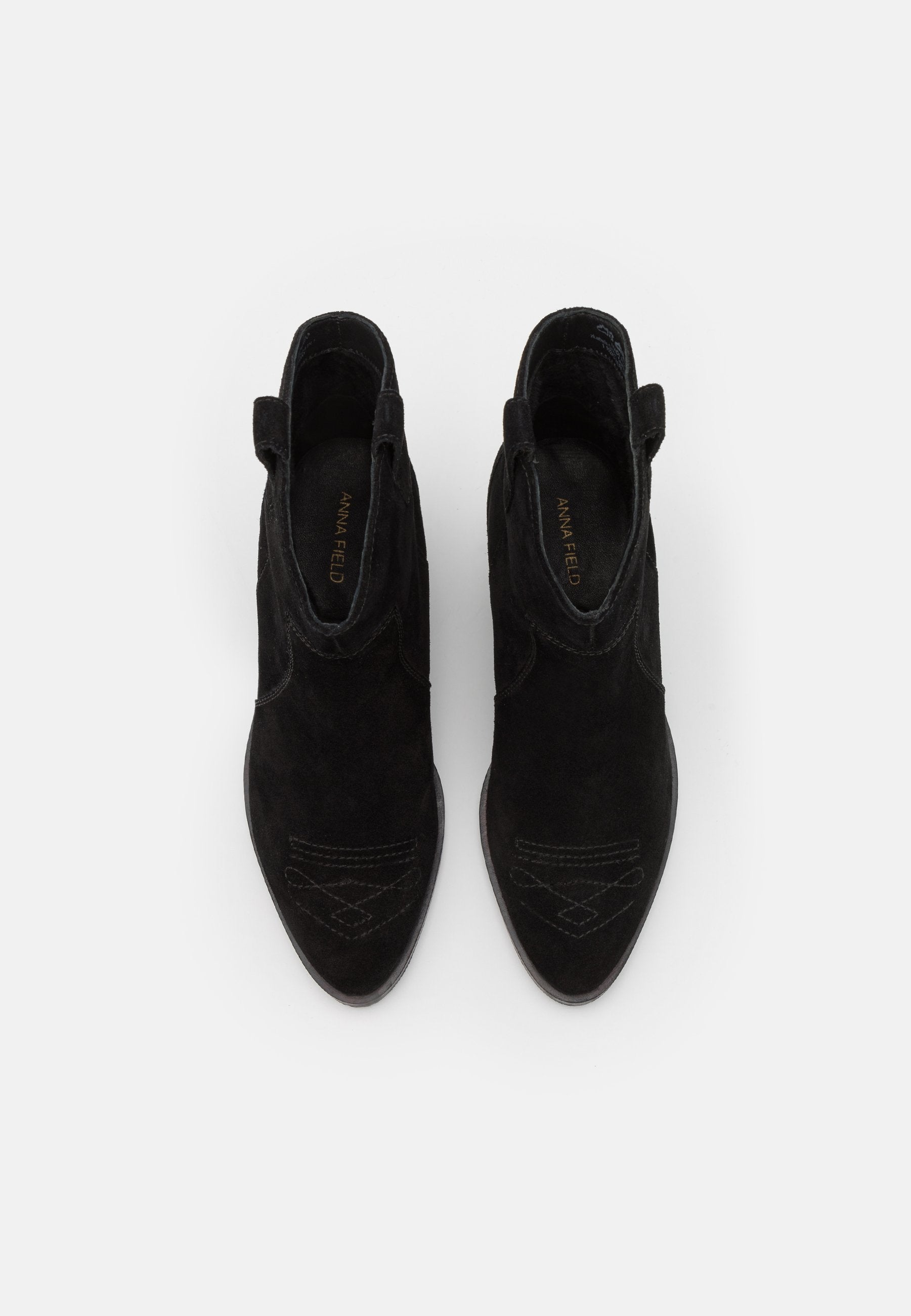 Anna Field Leather - Cowboy/Biker Ankle Boot - Black