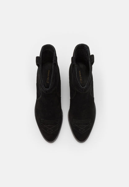 Anna Field Leather - Cowboy/Biker Ankle Boot - Black