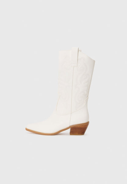 Anna Field Cowboy/Biker Boots - Beige