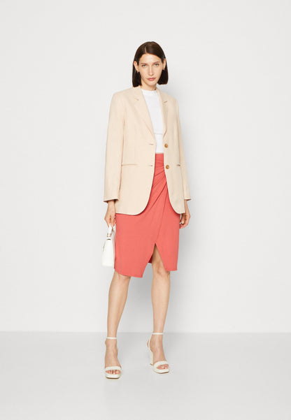 Anna Field Front Knot Midi Skirt - Pencil Skirt - Red