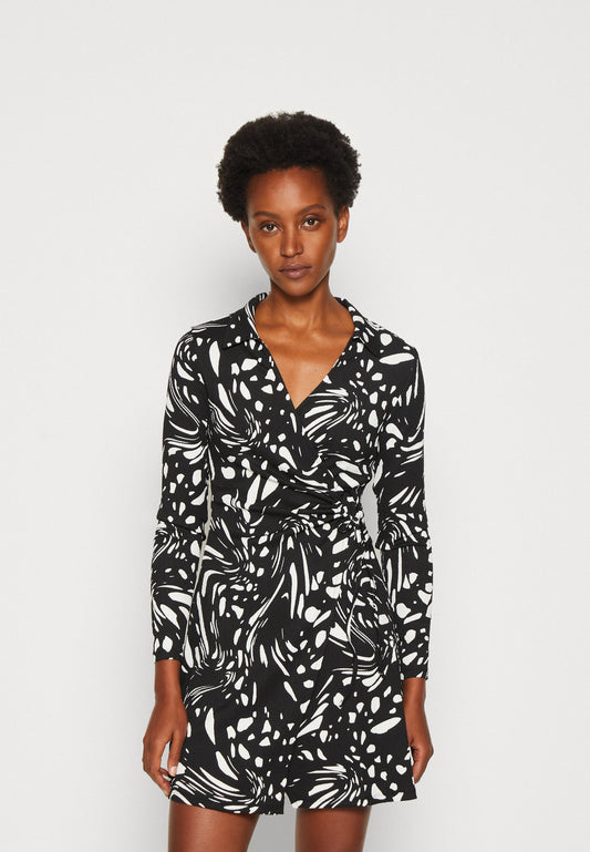 Anna Field Day Dress - Black/White
