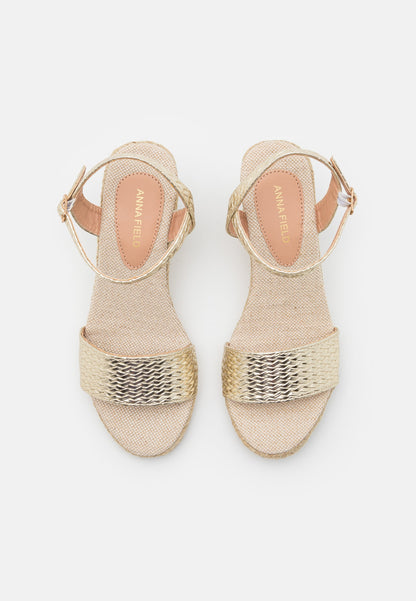 Anna Field Wedge Sandals - Gold