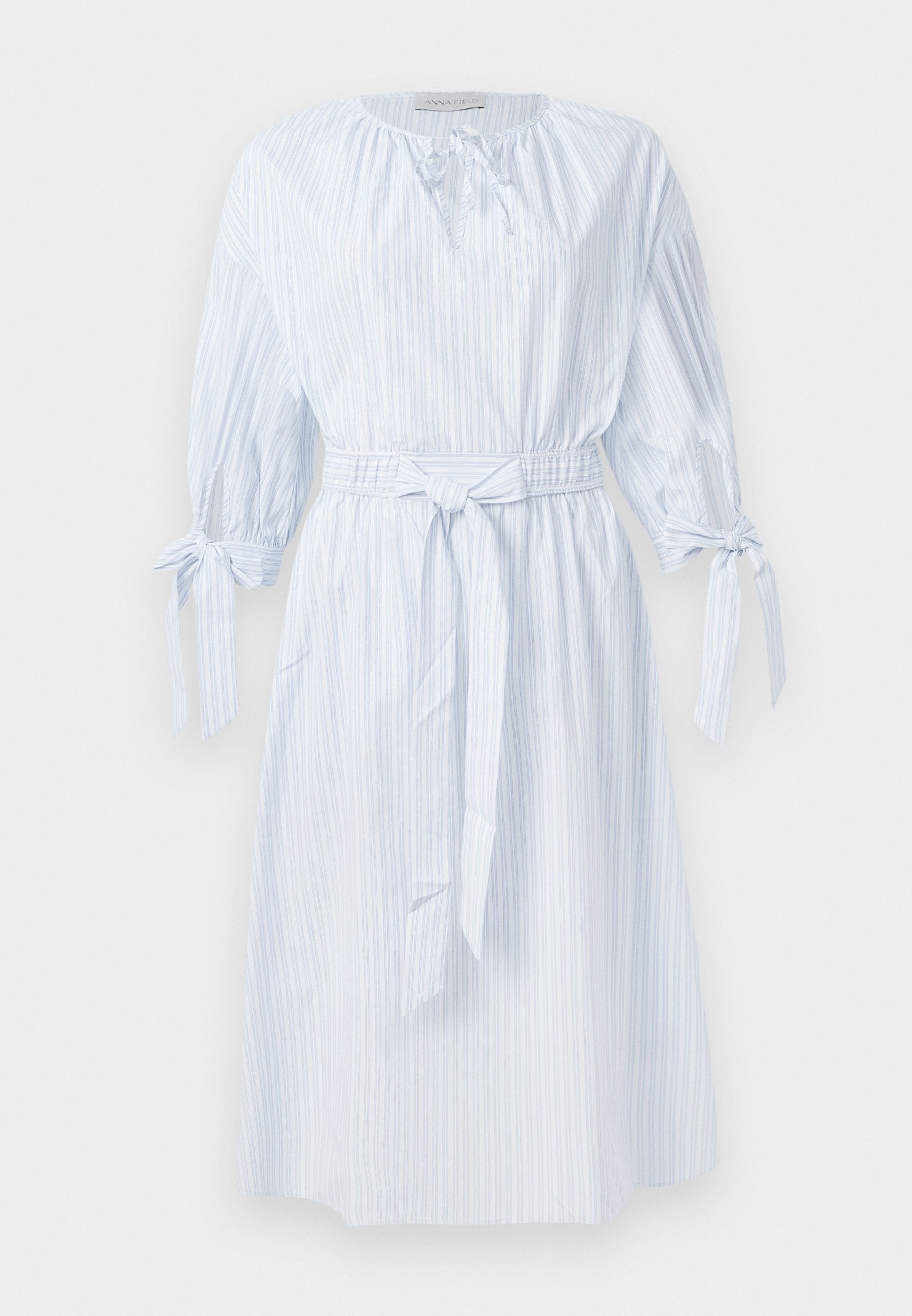 Anna Field BELTED SHIRT DRESS - Day Dress - White/blue