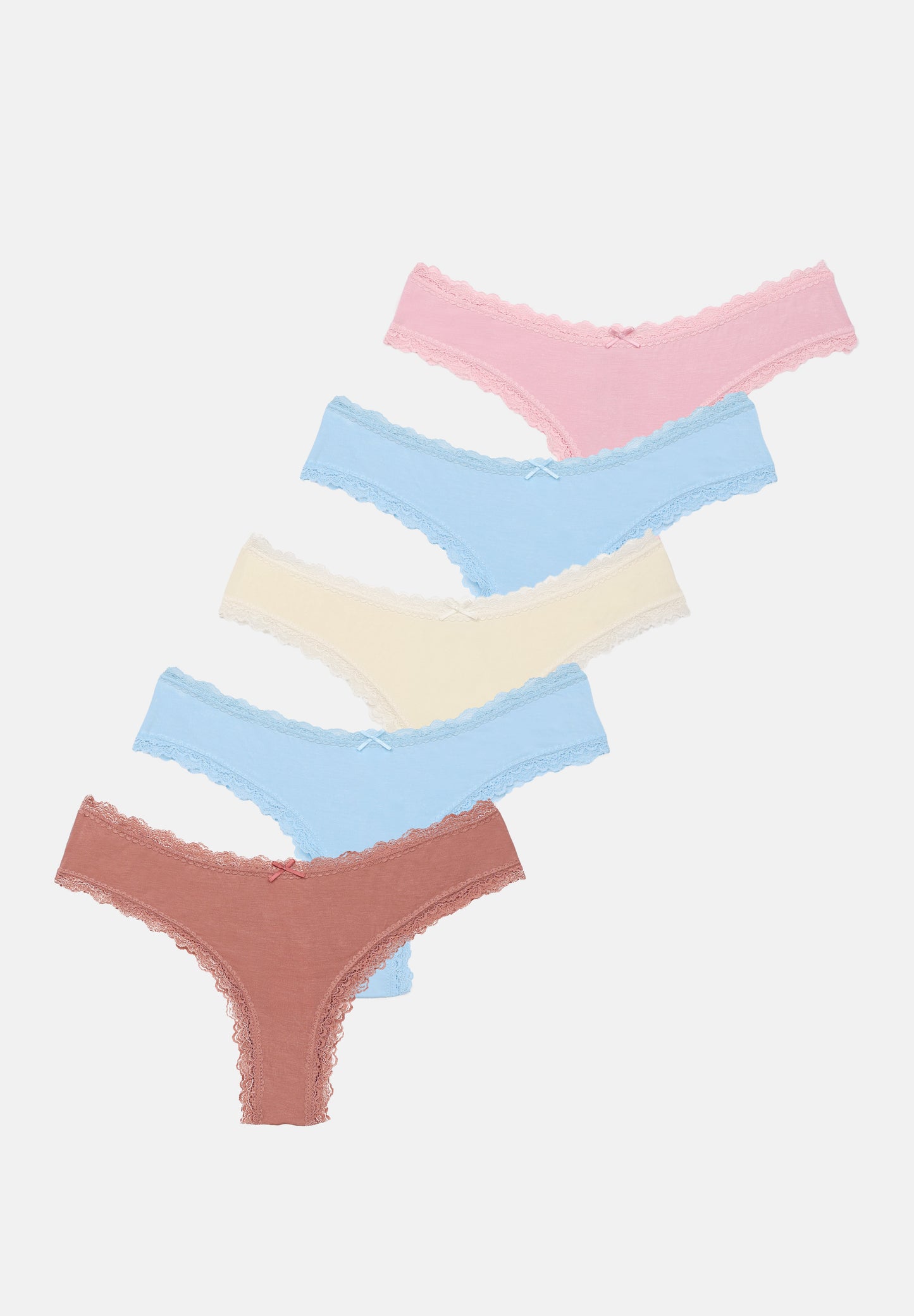 Anna Field 5 PACK - Briefs - Brown Shades/sand/white/black