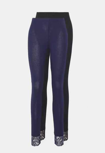 Anna Field 2 Pack - Leggings - Trousers - Black/Dark Blue