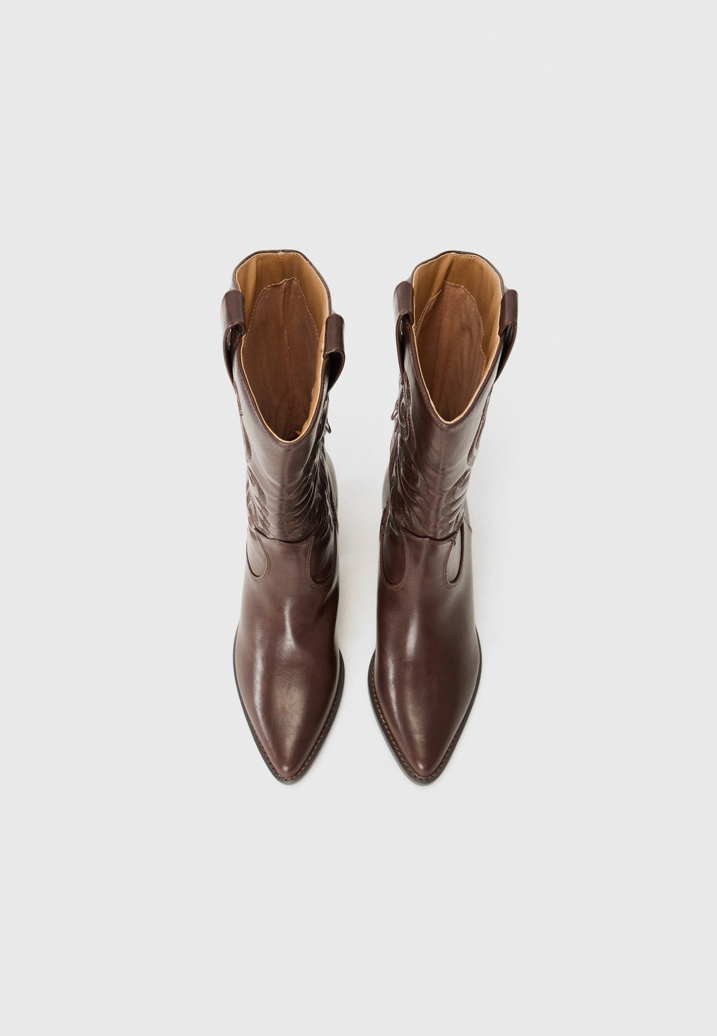 Anna Field Cowboy/Biker Boots - Brown
