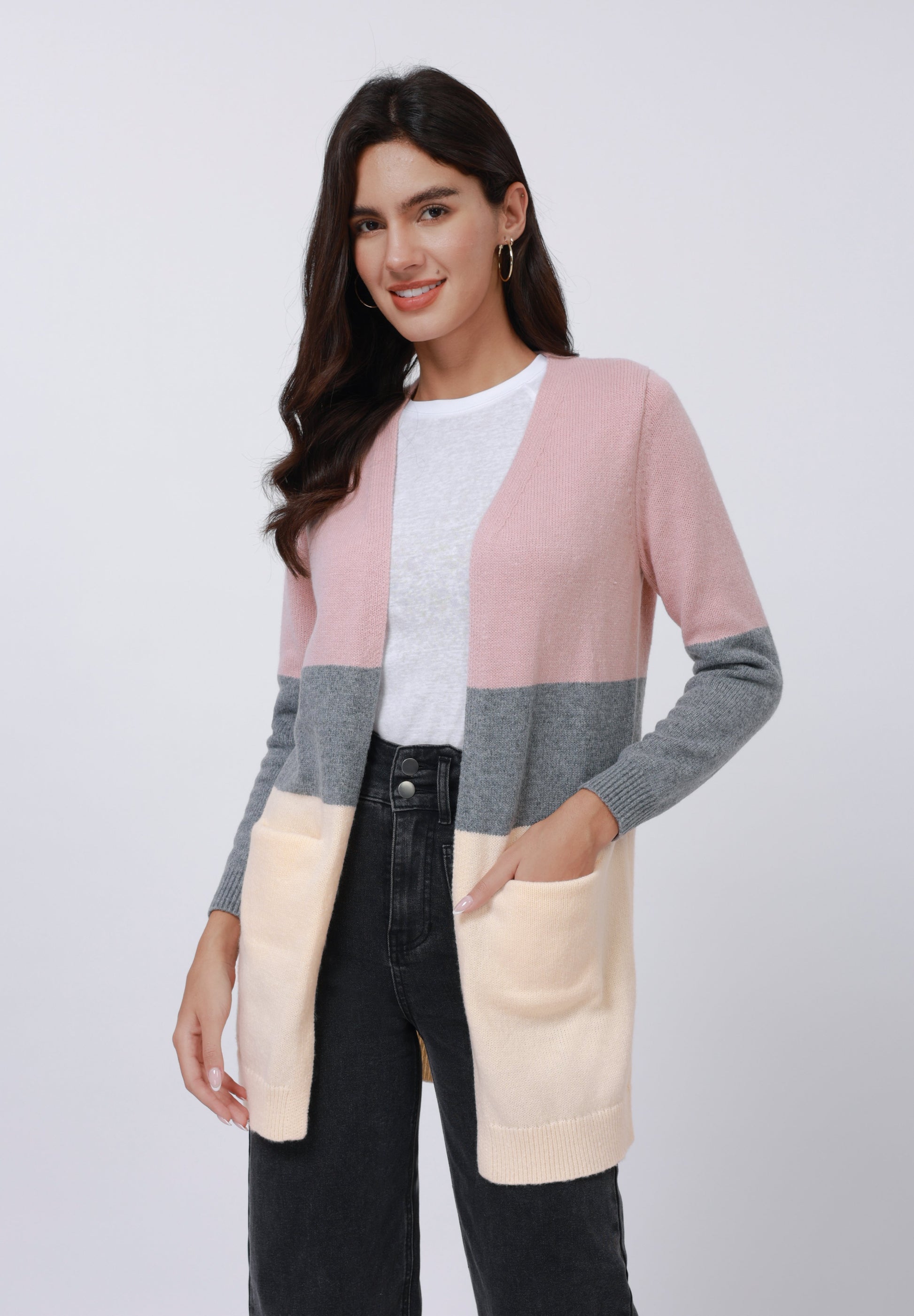 Anna Field Cardigan - Purple/grey/ercu