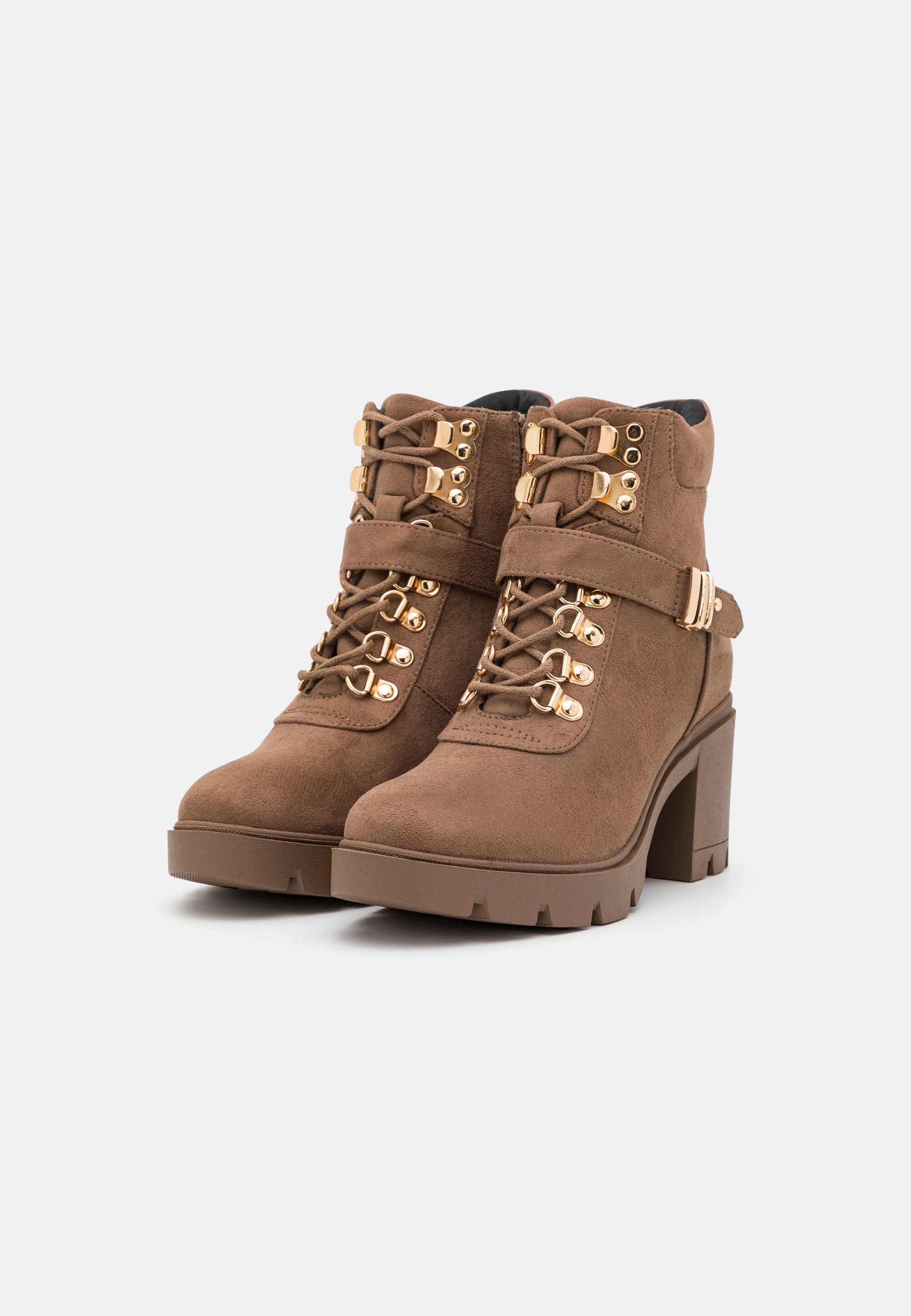 Anna Field Lace-Up Ankle Boots - Taupe
