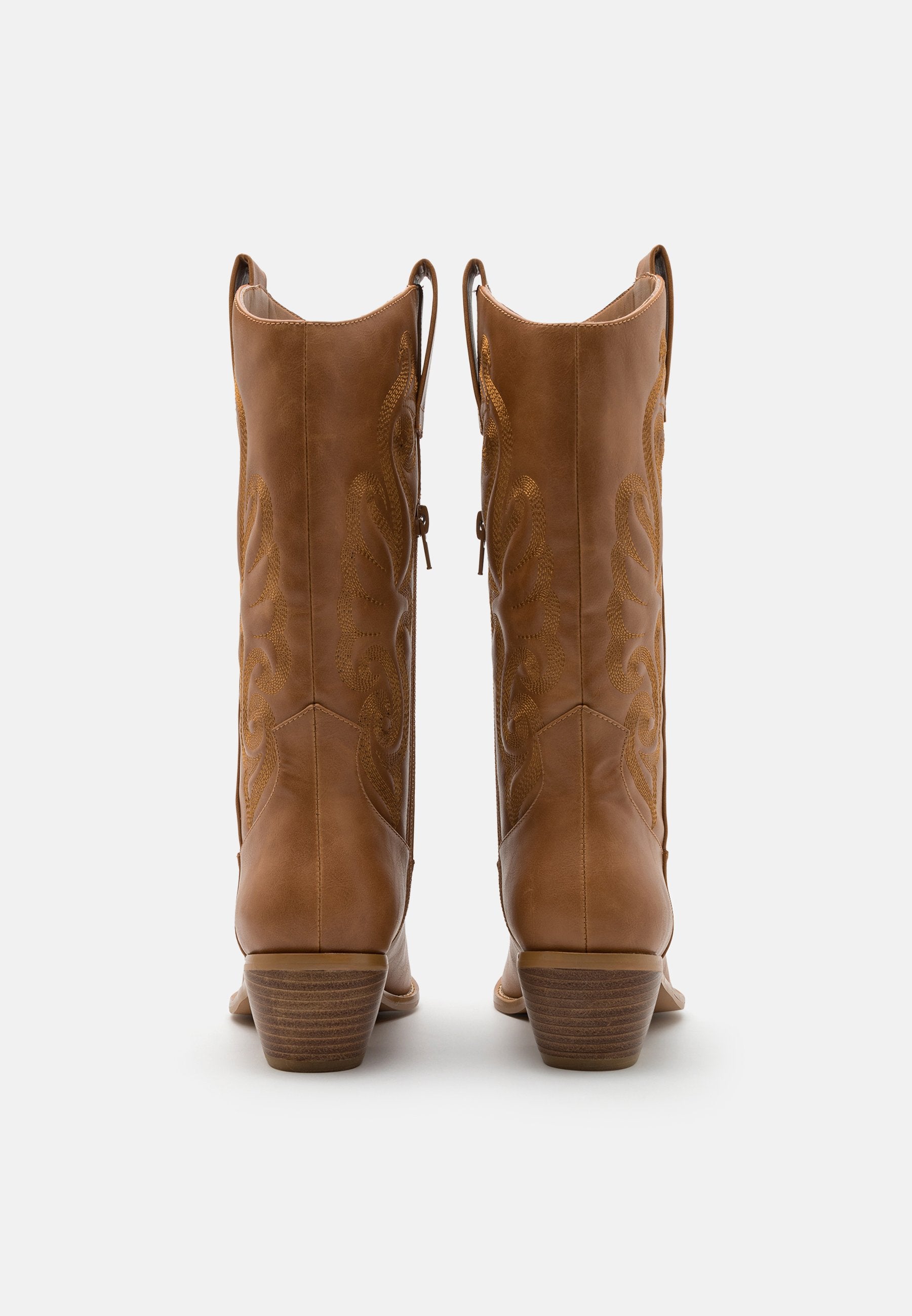 Anna Field Cowboy/Biker Boots - Cognac
