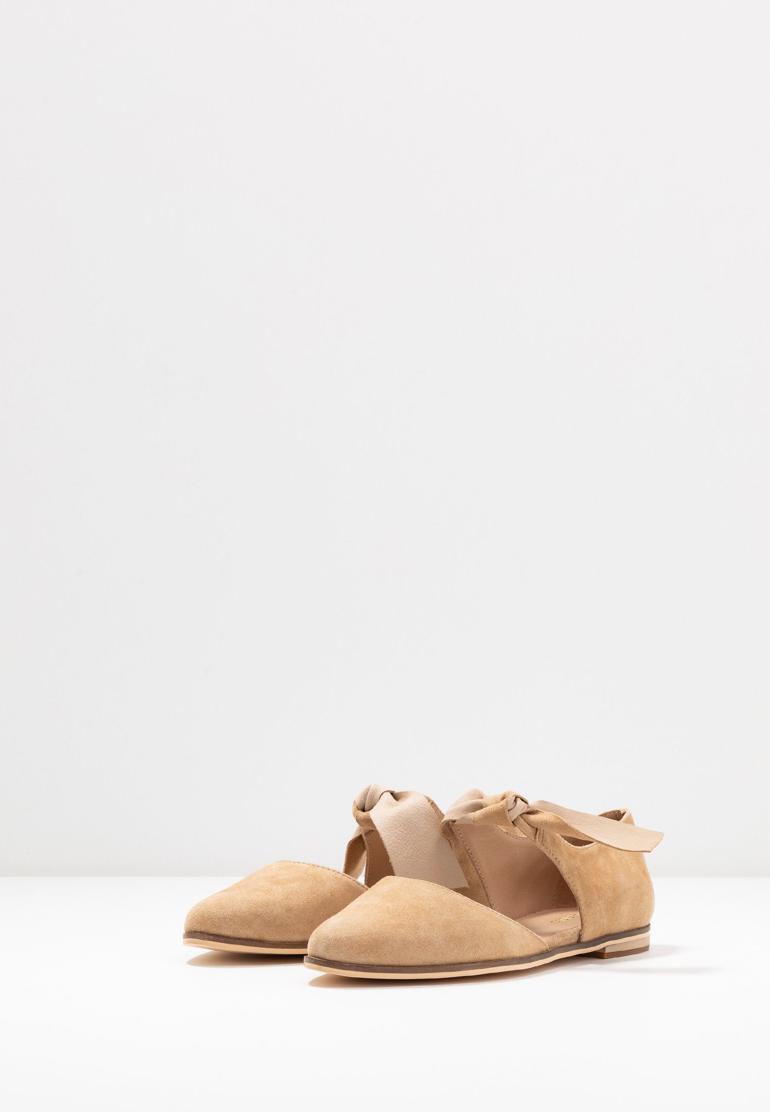 Anna Field Leather - Ankle Strap Ballet Pumps - Beige