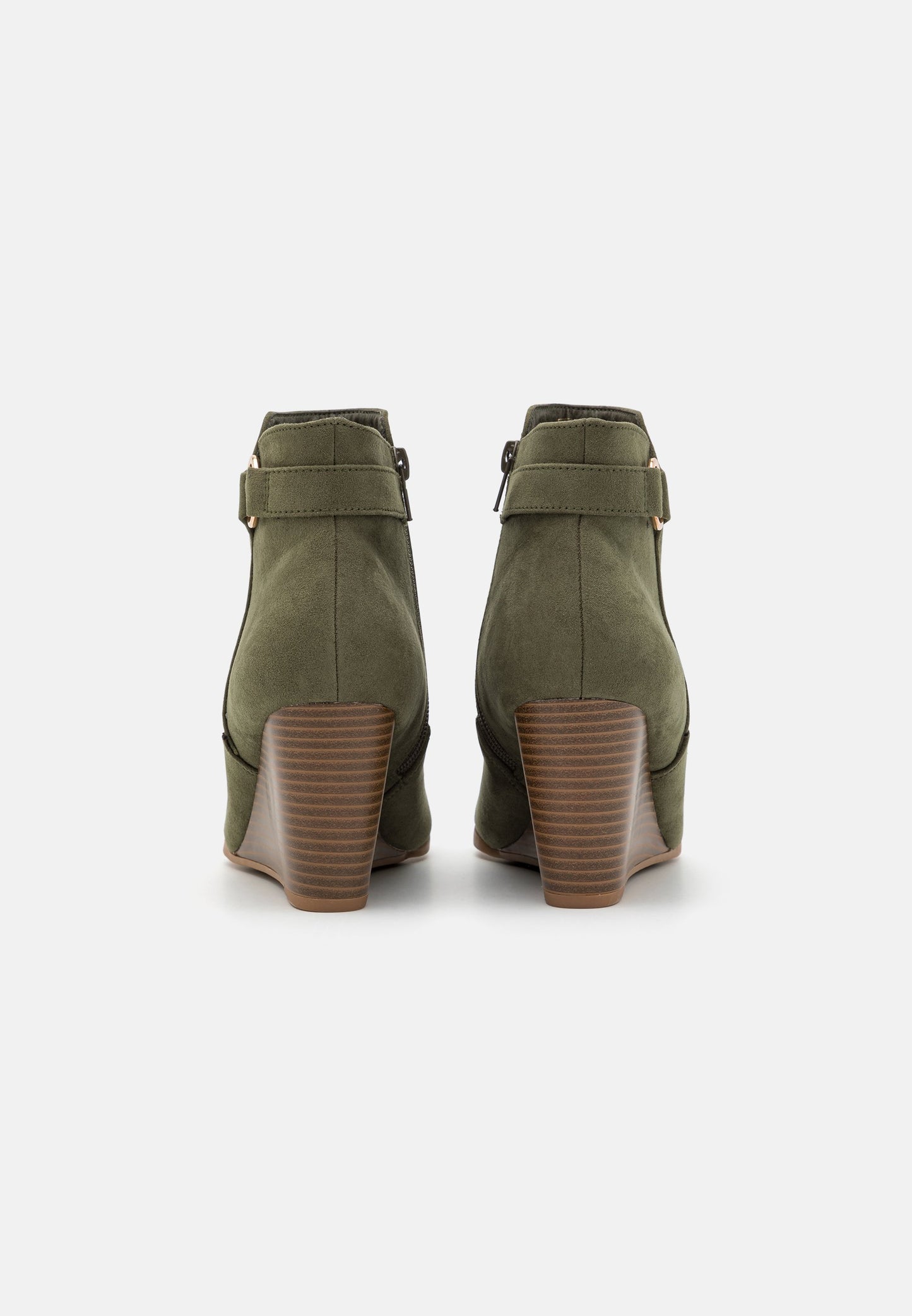 Anna Field Wedge Ankle Boots - Khaki