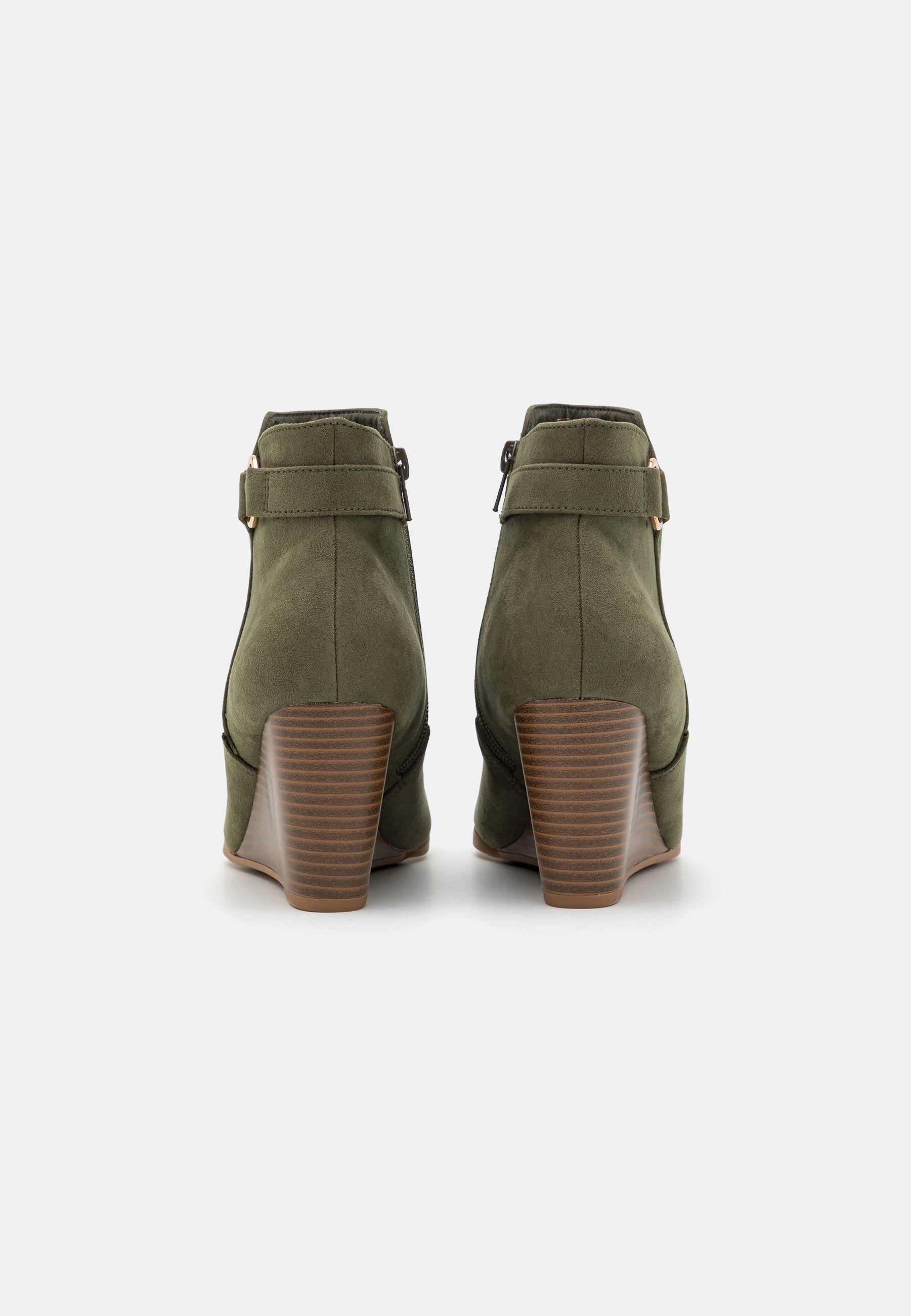Anna Field Wedge Ankle Boots - Khaki