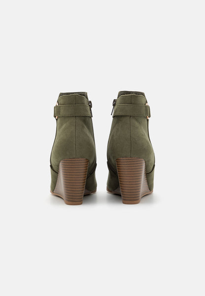 Anna Field Wedge Ankle Boots - Khaki