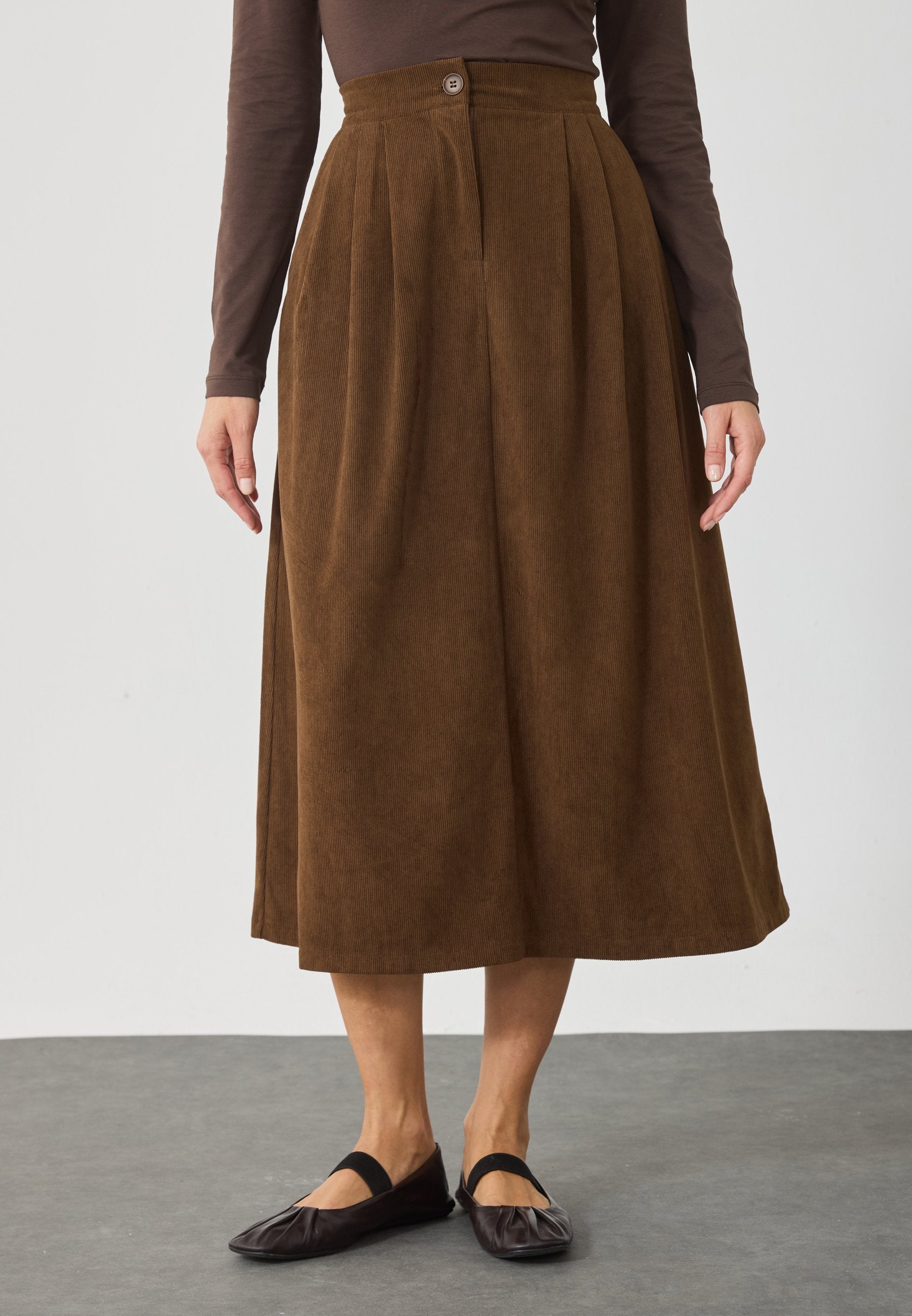 Anna Field A-line Skirt - Pinecone