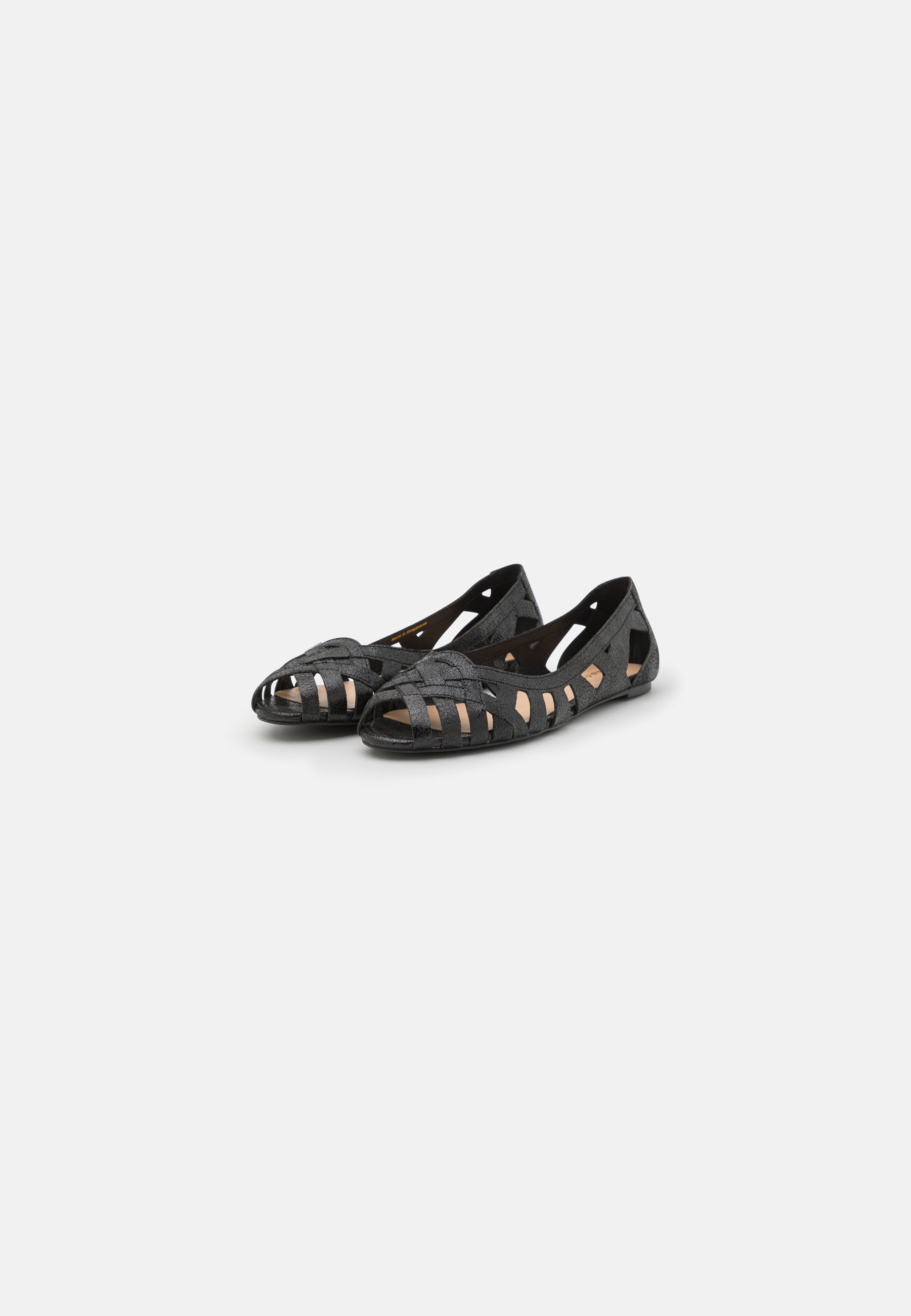 Anna Field Leather - Peeptoe Ballet Pumps - Black