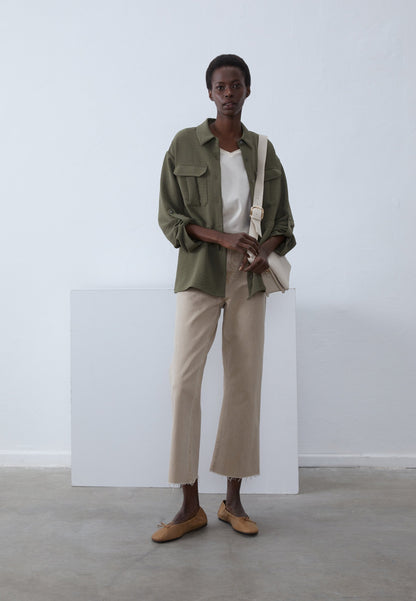 Anna Field Button-down Blouse - Olive