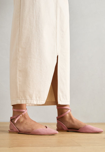 Anna Field Ankle Strap Ballet Pumps - Light Pink