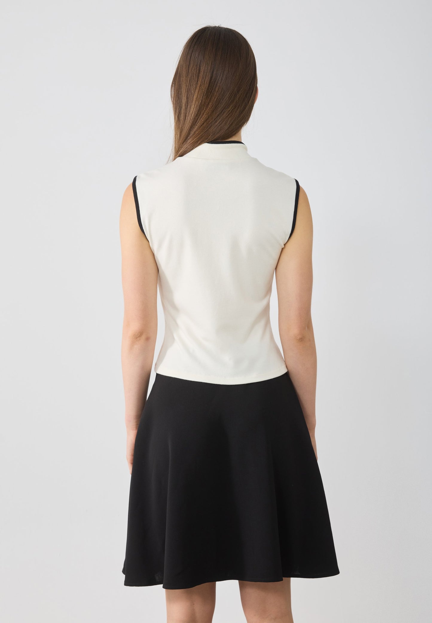 Anna Field Top - Off-white /black