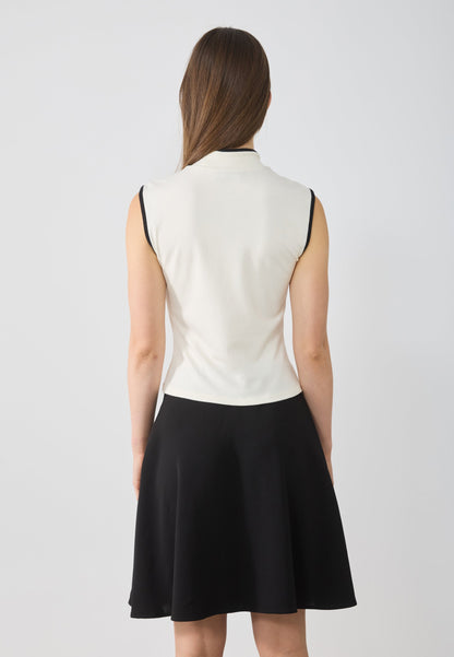 Anna Field Top - Off-white /black
