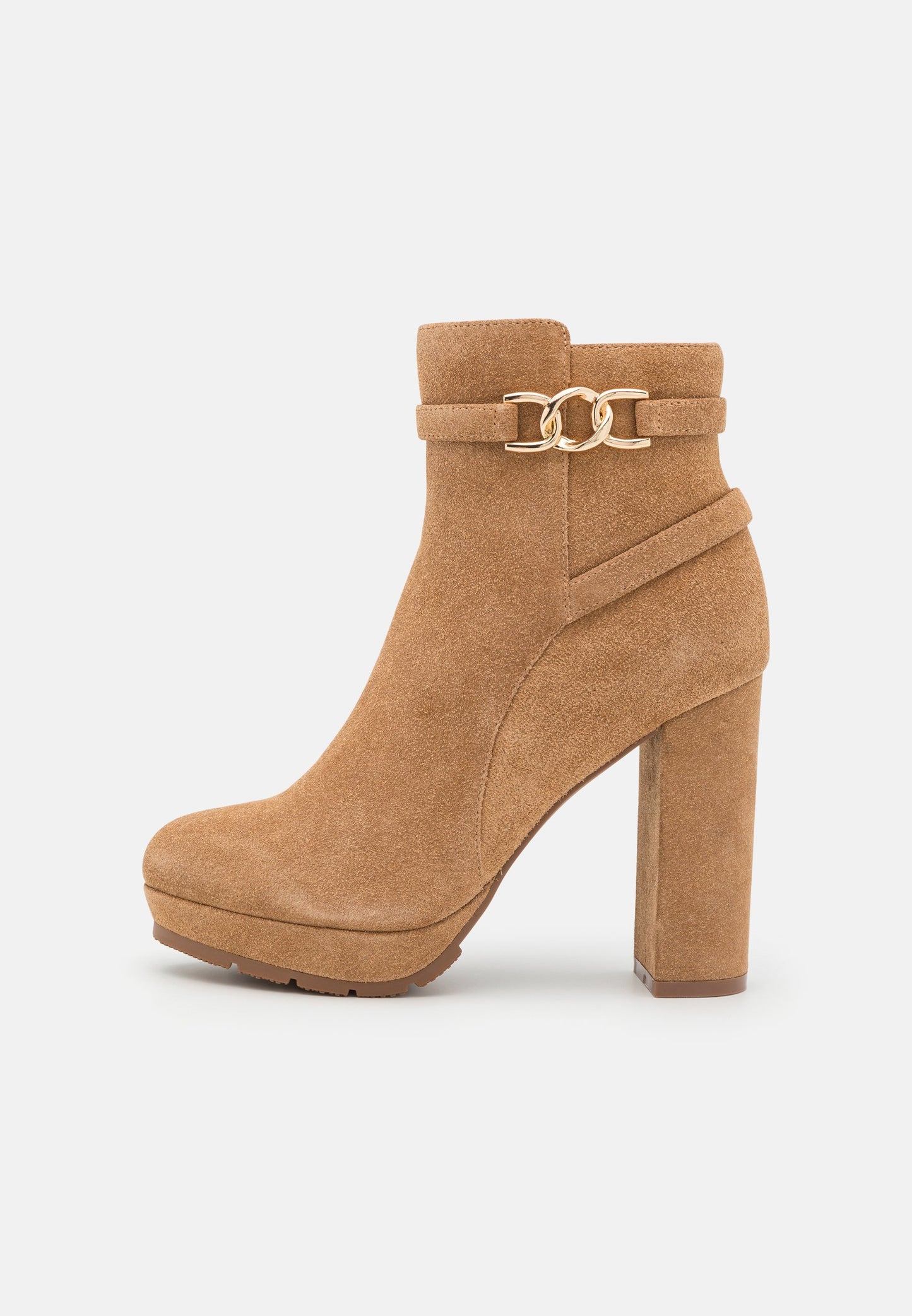 Anna Field Leather- Platform Ankle Boots - Cognac