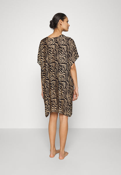 Anna Field Printed Short Kimono / 606 - Khaki_003 - Off-White - Beach Accessory
