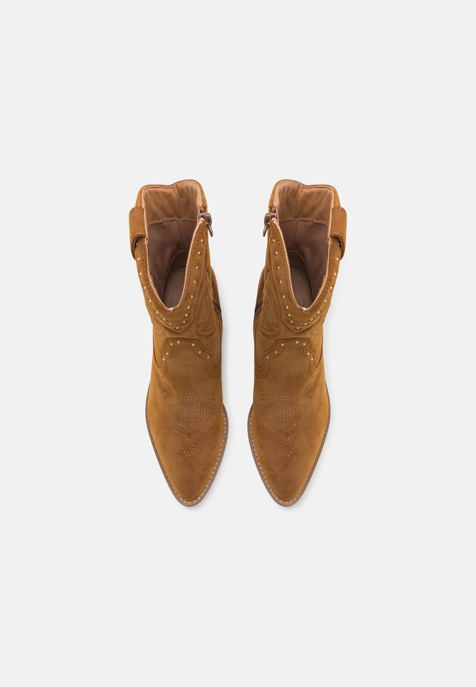 Anna Field Cowboy/biker Ankle Boot - Cognac