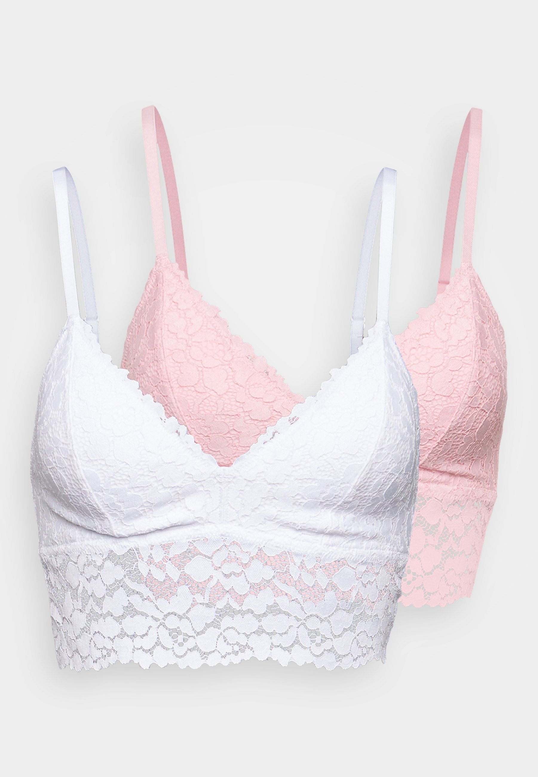 Anna Field 2 Pack Stella / 001 - White_402 - Pink - Bustier - 001 - White_402 - Pink