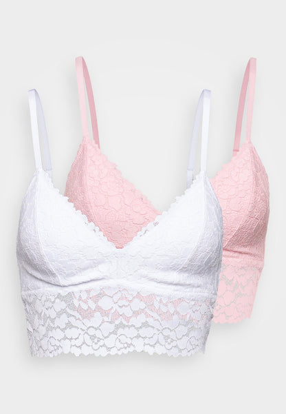 Anna Field 2 Pack Stella / 001 - White_402 - Pink - Bustier - 001 - White_402 - Pink