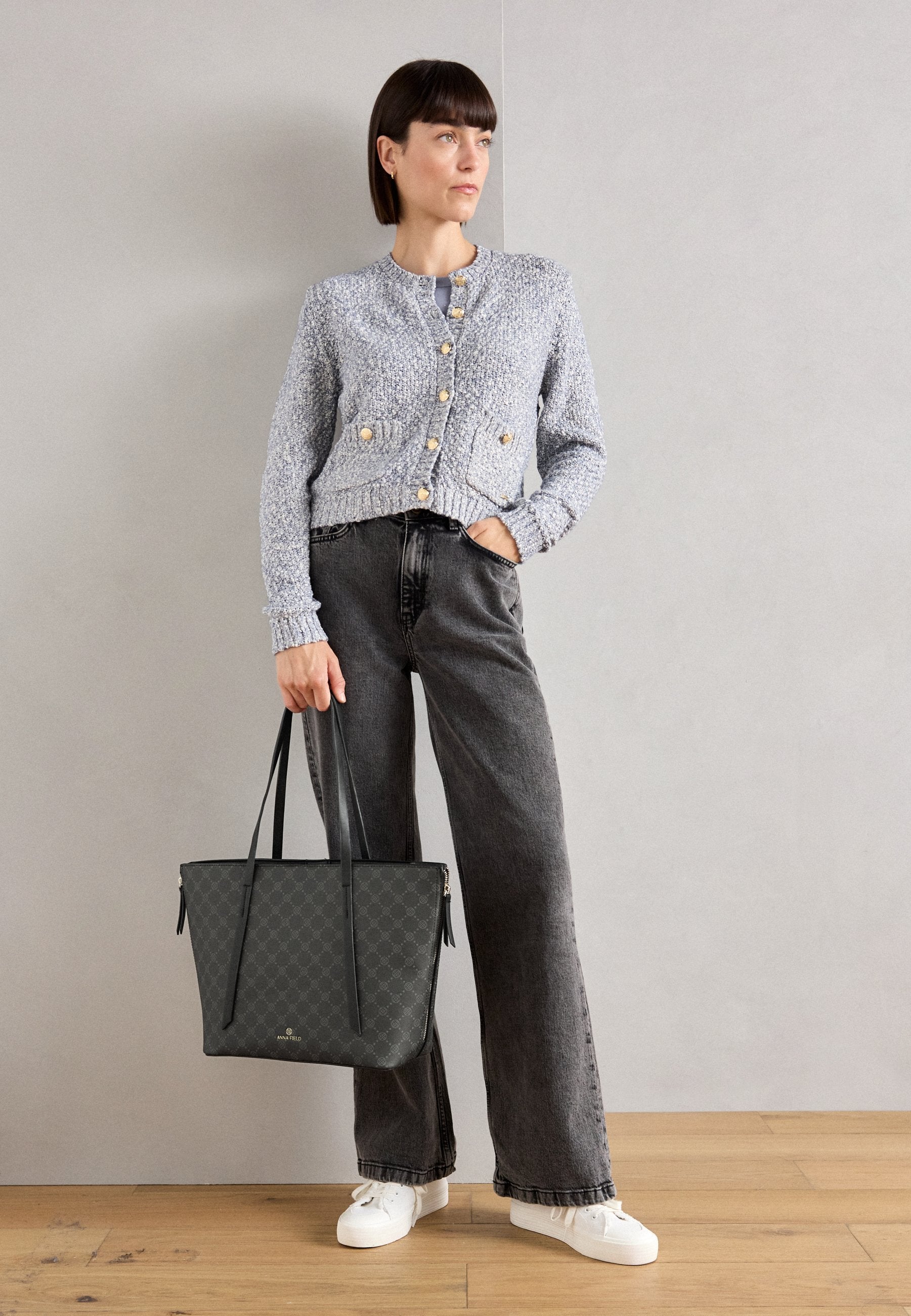 Anna Field Handbag - Grey/black