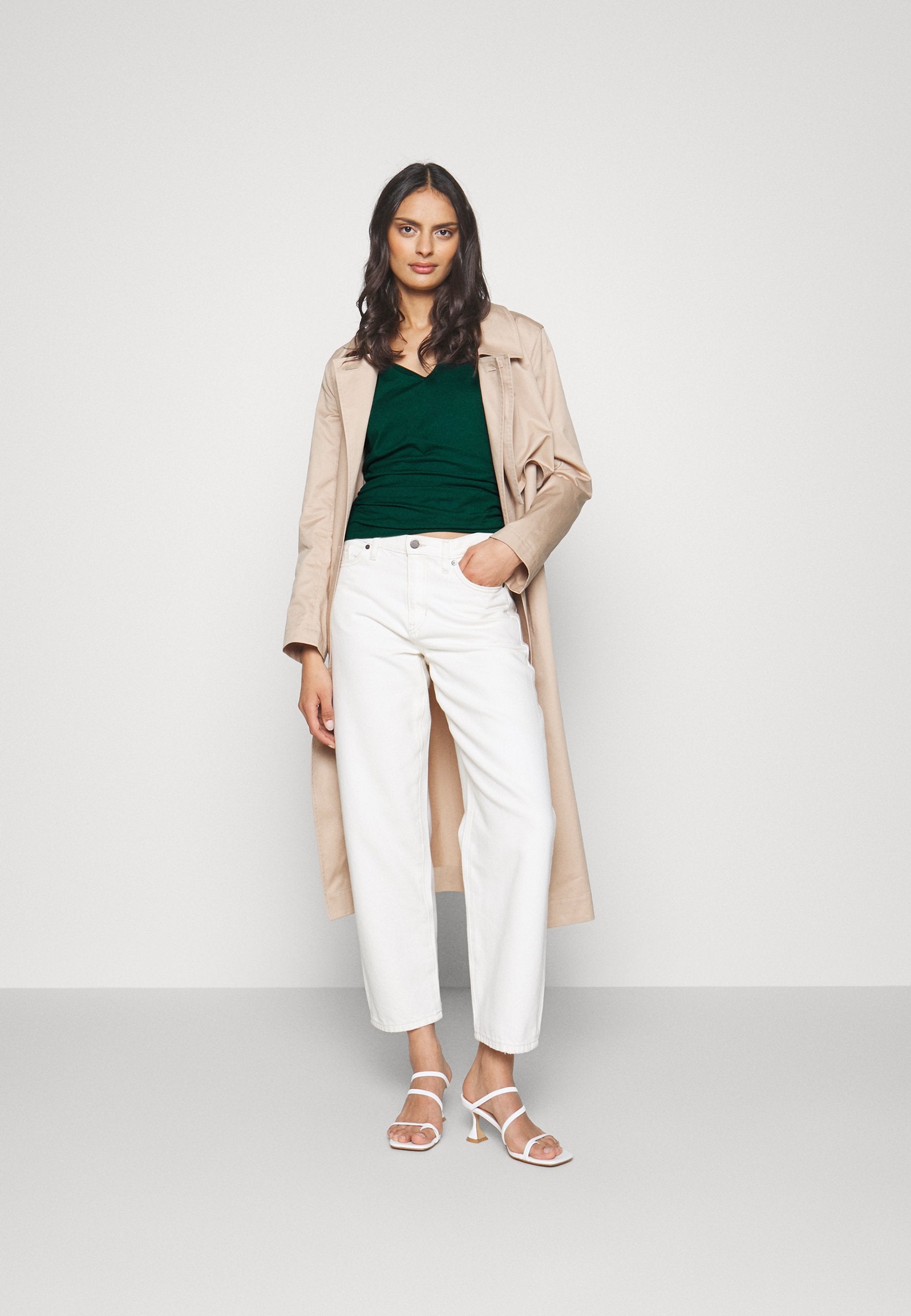 Anna Field Wrap Blouse- Blouse - Dark Green