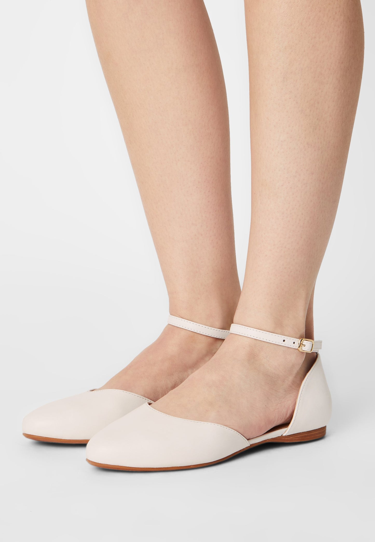  Leather - Ankle Strap Ballet Pumps