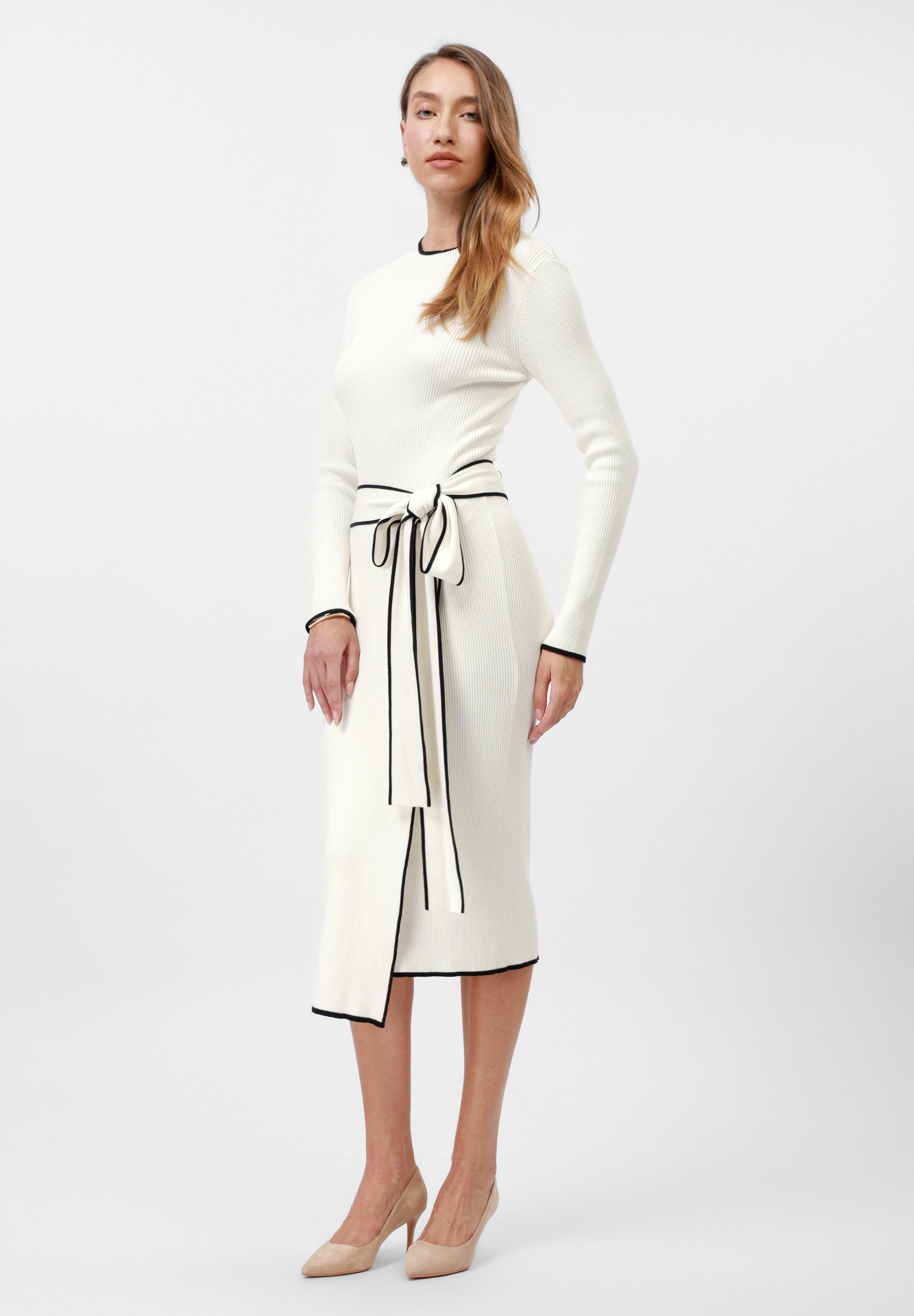 Anna Field Jumper Dress - White/black