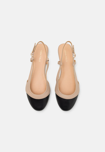 Anna Field Slingback Ballet Pumps - Beige