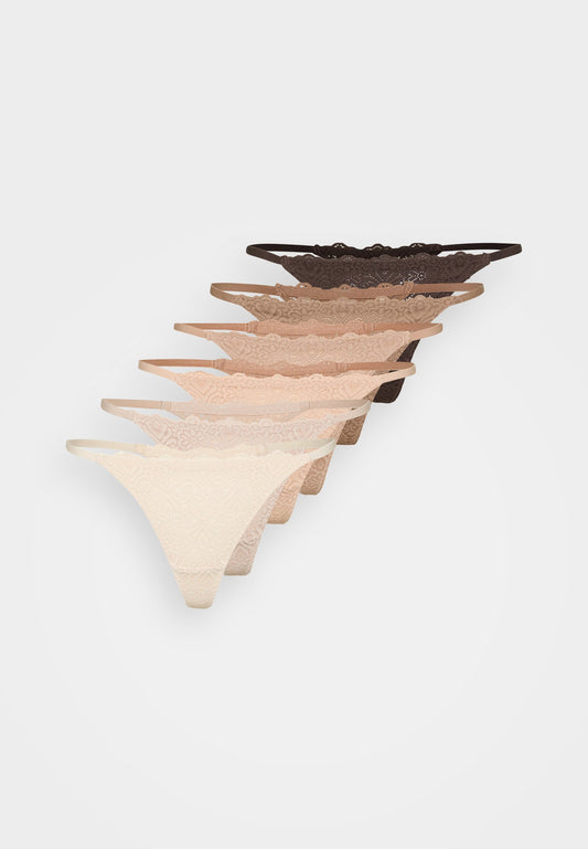 Anna Field 7 PACK - Thong - Neutral Shades