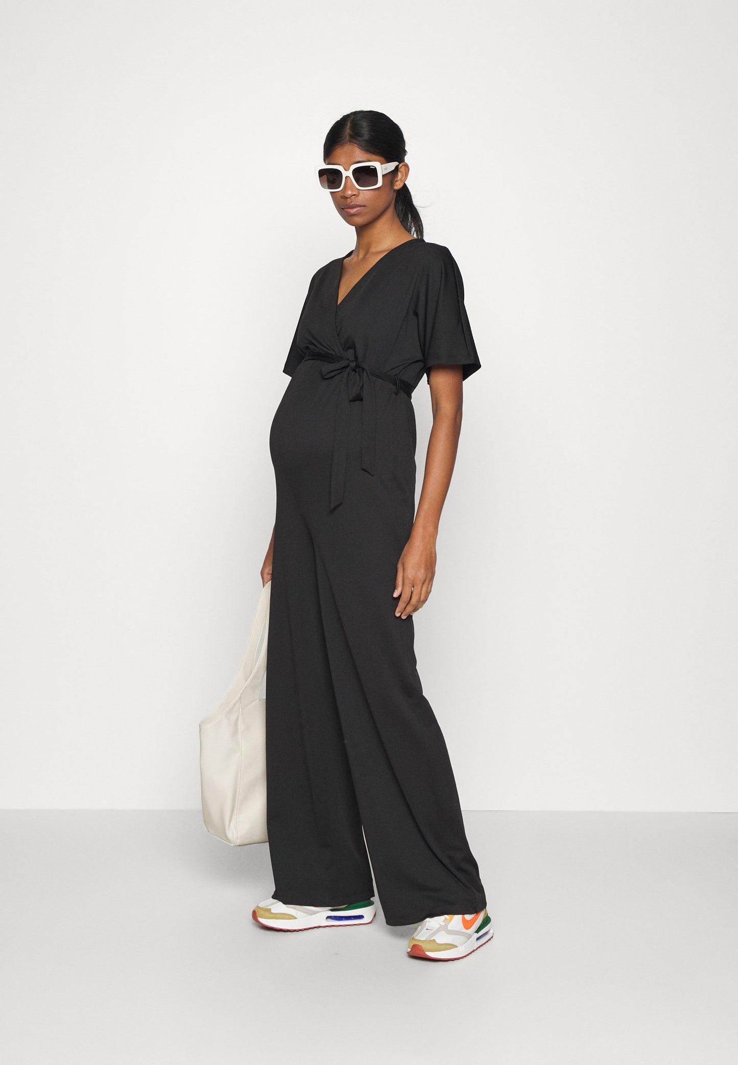  Short Sleeve Wrap Jumpsuit - Jumpsuit - Black