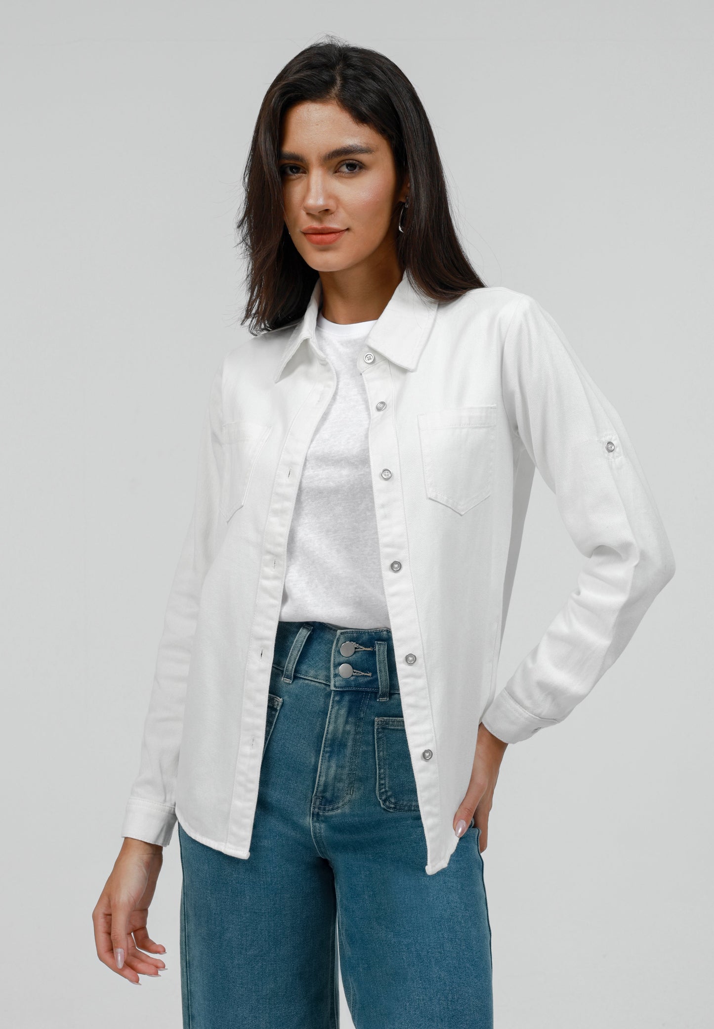 Anna Field Button-down Blouse - Off-white Wash