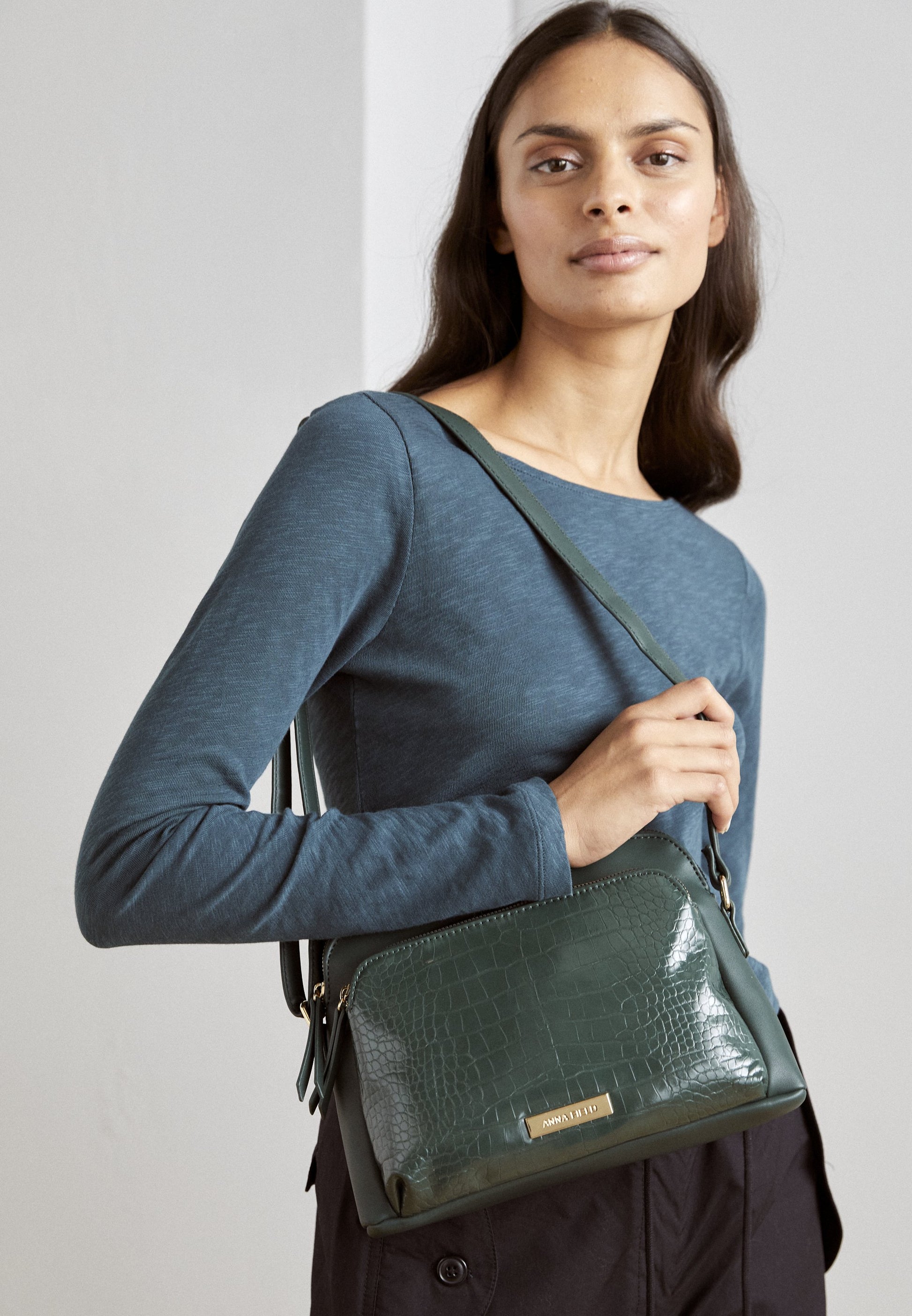 Anna Field Across Body Bag - Dark Green