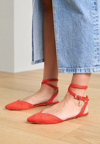 Anna Field Ankle Strap Ballet Pumps - Light Pink
