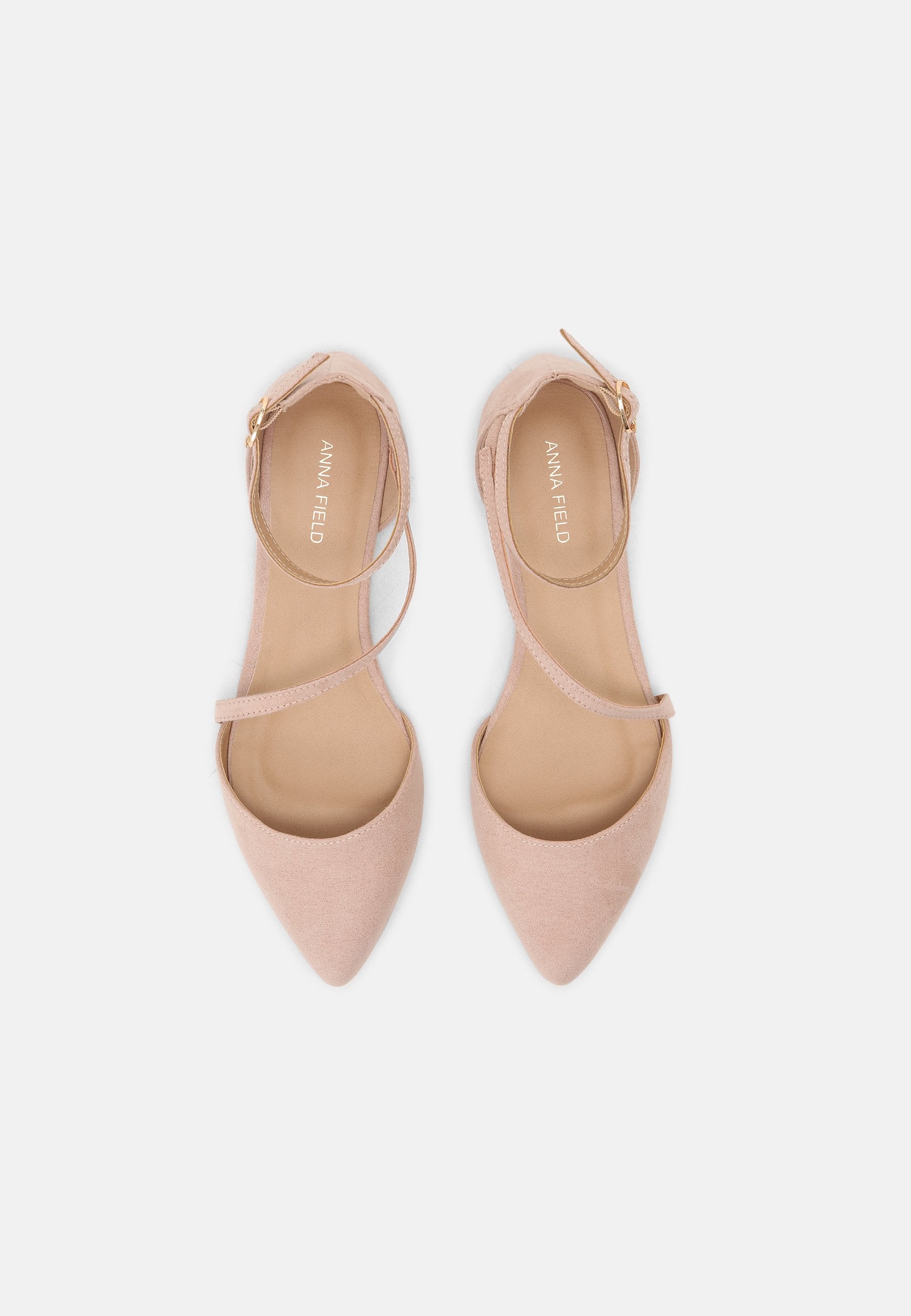  Ankle Strap Ballet Pumps - Light Pink